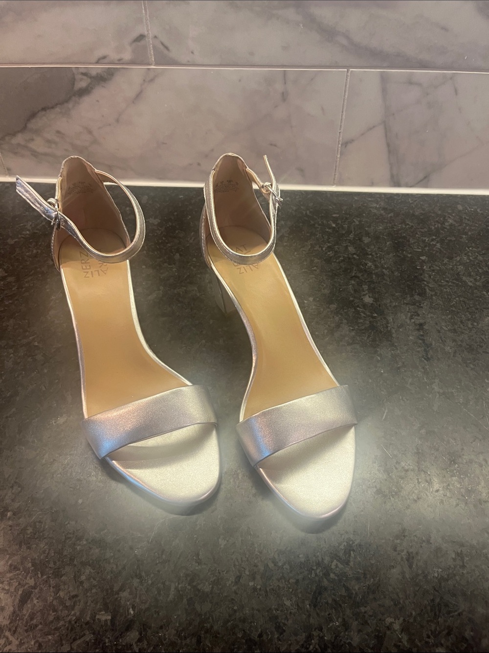 Naturalizer Metallic Ankle-Strap Women's Sandals - Silver
